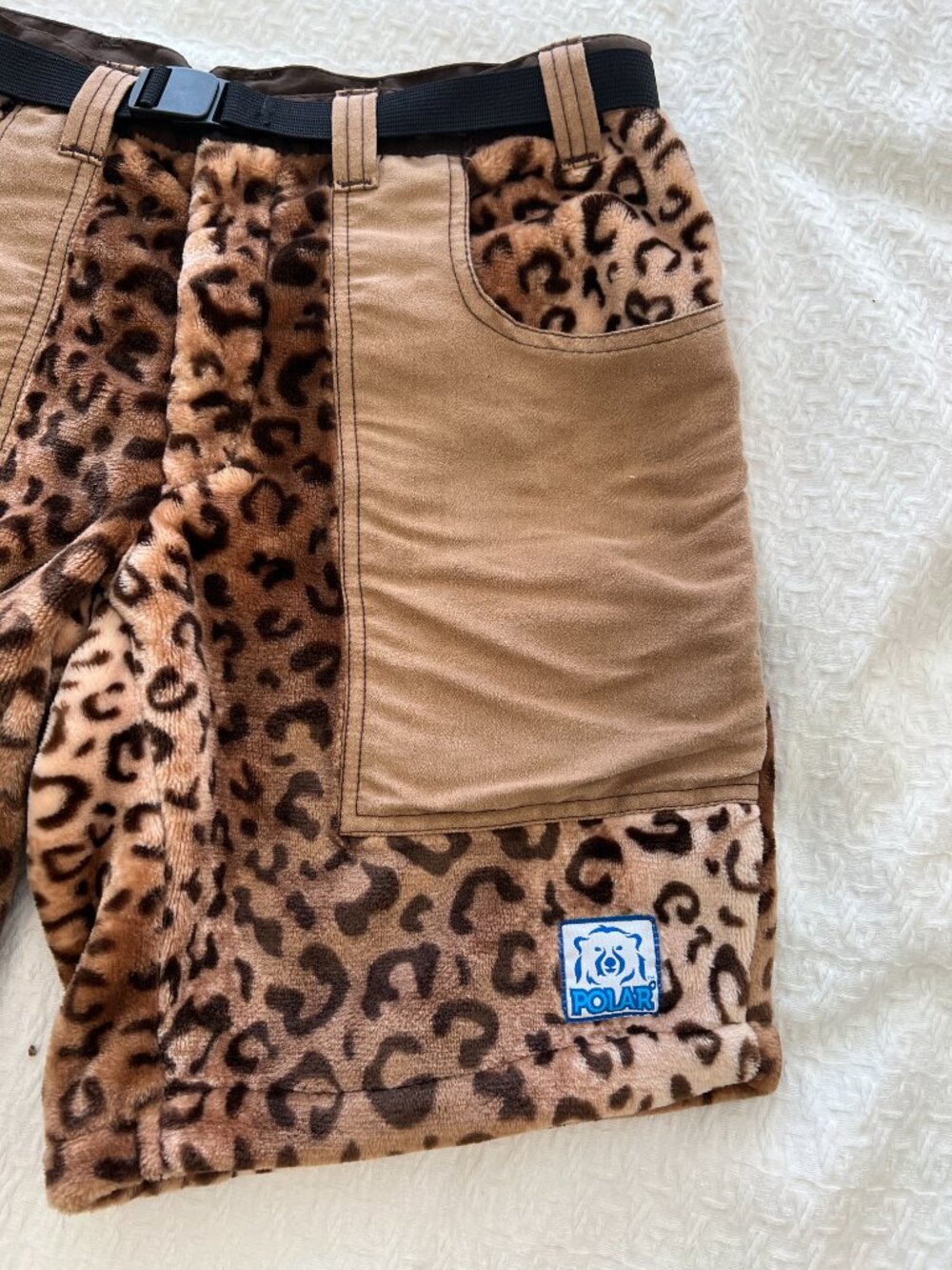 Funky Polar Short - Furry - Cheetah Print with Belt - Size 32 - Picture 9 of 14